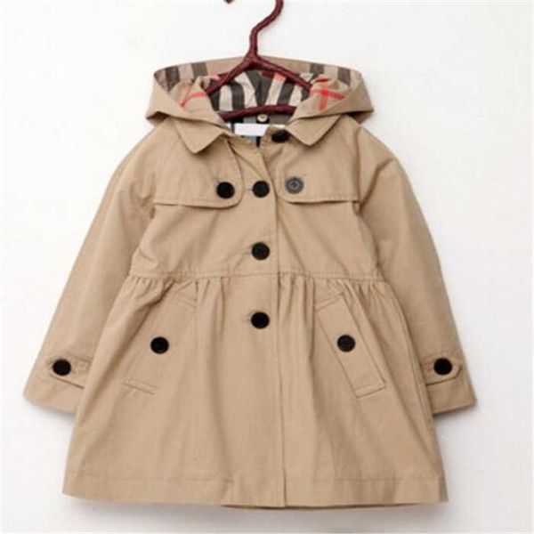 

spring new childrens clothing autumn girl princess coat solid color medium long single breasted trench kids girls baby outerwear, Camo