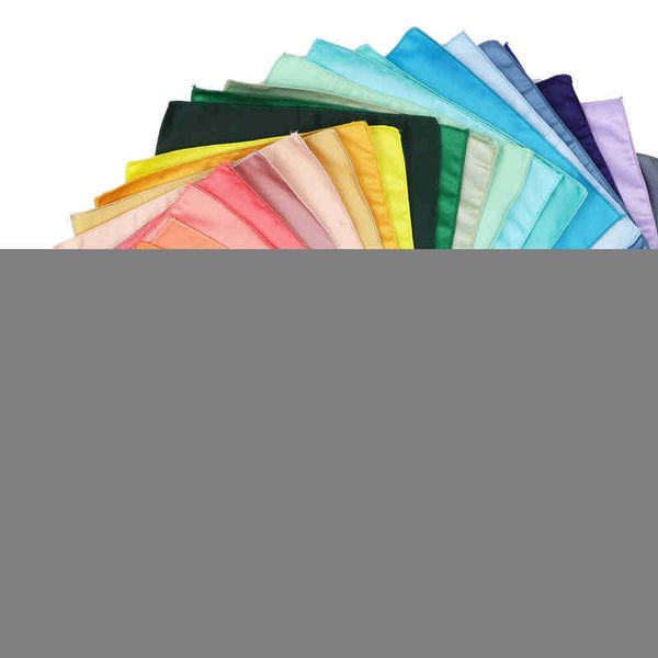 

light color pink green blue 22cm solid pocket square polyester handkerchief wedding party suit tie hankie men gift accessory j220816, Blue;white