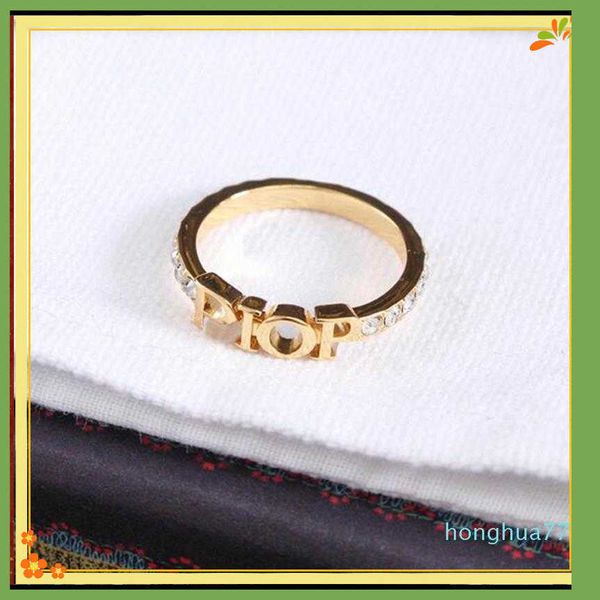 

fashion designer gold letter band rings bague for lady women party wedding lovers gift engagement jewelry with box8888881999911, Silver