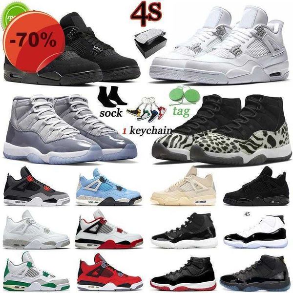 

2022 basketball shoes with box red thunder 4s mens sneakers bred university blue 11s cool grey 4 black cat men womens trainers sports