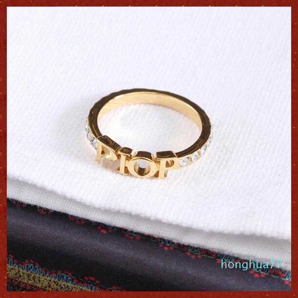 

fashion designer gold letter band rings bague for lady women party wedding lovers gift engagement jewelry with box283c335488, Silver