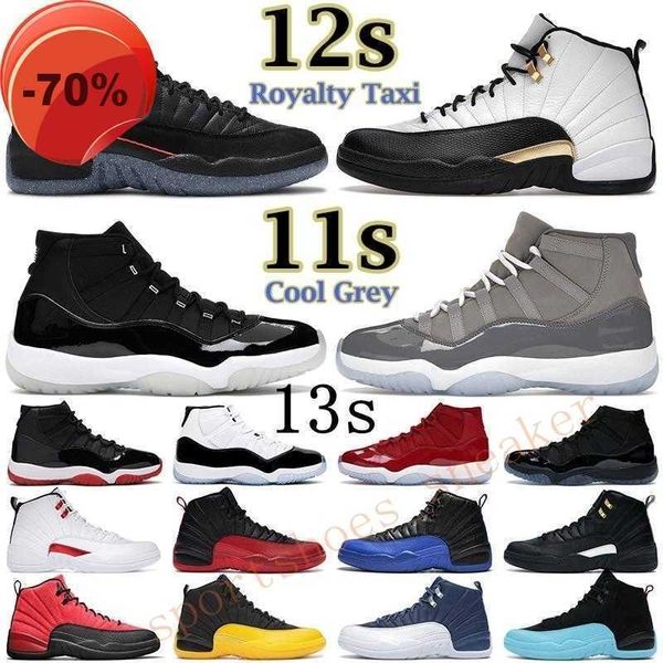 

quality jumpman 11 12 13 mens high basketball shoes 13s hyper royal playoff 12s dark concord 11s cool grey legend blue sneakers trainer, Black