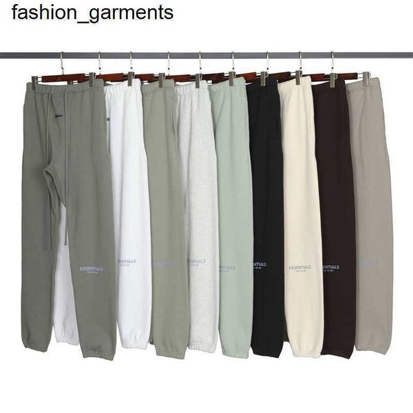 

designer essential reflective letter plush pants men's women's pants, Black