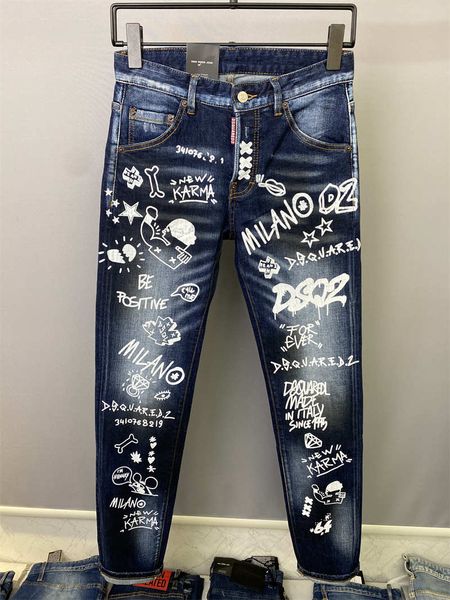

2022 new arrivals d2 mens luxury designer denim jeans holes trousers dsquare jeans coolguy biker pants mens clothing 2#9823 dsquared2, Blue