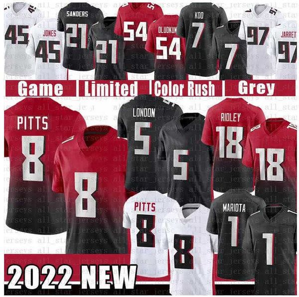 

football jersey atlanta''falcons''84 cordarrelle patterson 7 younghoe koo 35 avery williams 27 richie grant 9 lorenzo ca, Black;red