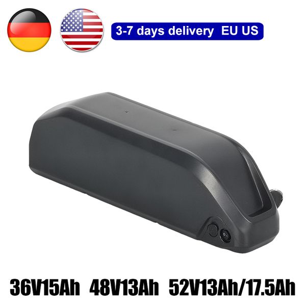 

eu us warehouse 48v 13ah ebike battery 52v 13a 17ah 36v15ah polly dp-6 downtube battery for 350w 500w 750w 1000w 1500w bbs02 bbs03 bbshd