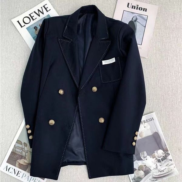 

women suit designer clothes blazer bright thread spring new released e81, White;black