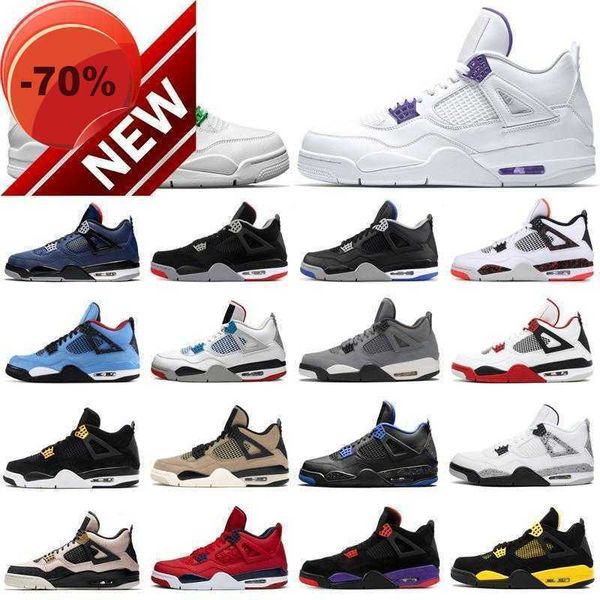 

dress shoes 2020 red metallic 4s basketball shoes for men sneakers 4 trainers orange green purple white rasta man sport shoes us 7 -13, Black