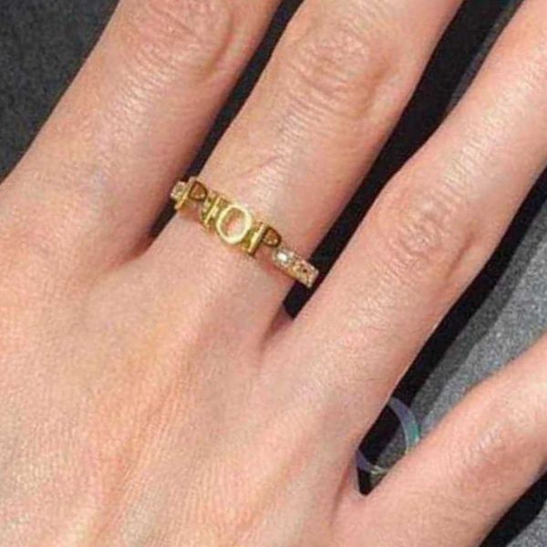 

fashion designer gold letter band rings bague for lady women party wedding lovers gift engagement jewelry with box345543541, Silver