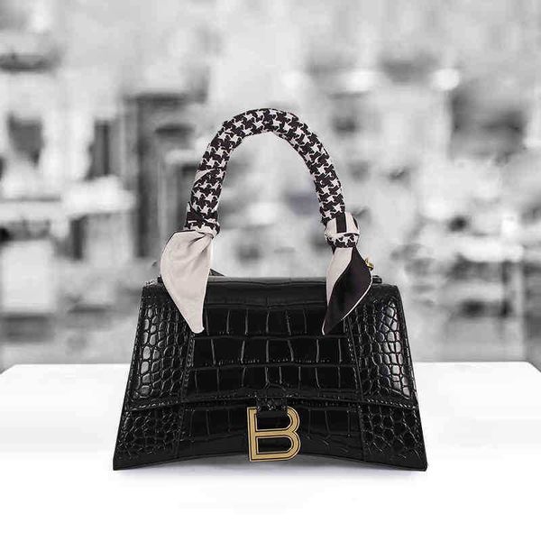 

evening bags balencaigass designer handbags women luxury bag 2022 new family b high version crocodile hourglasss bag leather handbag versati