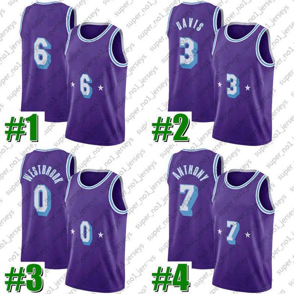 

6 lebron lbj james basketball jerseys black mamba carmelo 7 anthony 3 davis jerseys russell 0 westbrook 2022 city uniform, Black;red
