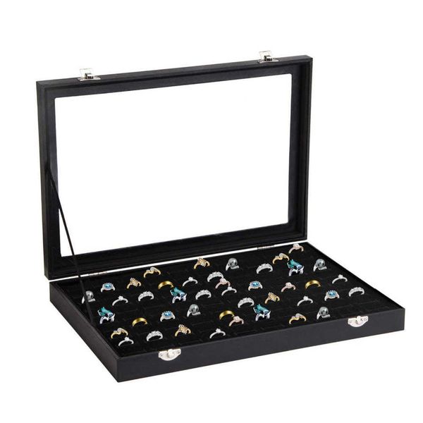 

jewelry boxes ring case slots organizer holder display storage collector earring showcase tray gift portable l221021, Black;white