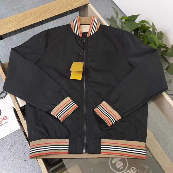 

bb mens baseball jacket designer jackets tb embroidered zippered cardigan coat nylon waterproof trench coats men windbreaker, Black;brown