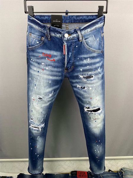 

2022 new arrivals d2 mens luxury designer denim jeans holes trousers dsquare jeans coolguy biker dsq2 pants dsquared2 mens clothing 2#9850, Blue