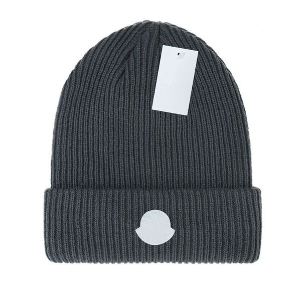 

new designer fashion beanies hats men's and women's models bonnet winter beanie knitted wool hat plus velvet cap skullies thicker, Blue;gray