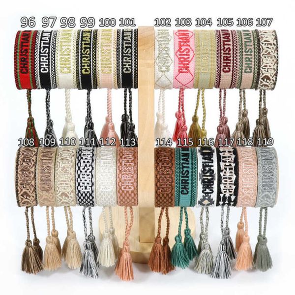 

luxury fashion women's bracelets brand d designer bangle jewelry embroidered word bracelet letter rope woven tassel simple trinket girl, Golden;silver