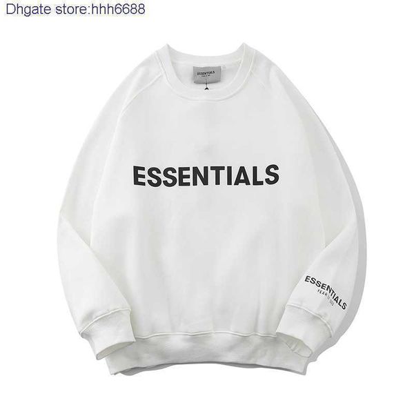 

iq40 men's and women's sweatshirts 2022 fashion brand essential new style stereoscopic press glue reflective round neck hip hop lo, Black