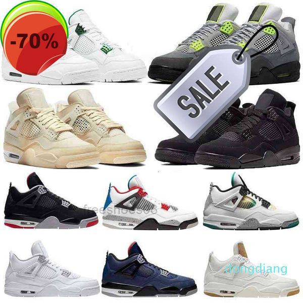 

2022 4 4s jumpman basketball shoes metallic purple red green bred ovo splatter black cat what the men mens sport sneakers r