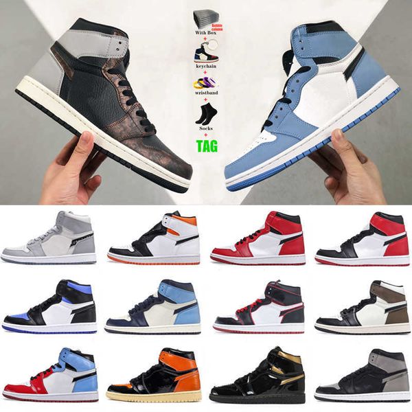 

mens 1 high og basketball shoes twist boots women sneakers trainers university blue royal patent bred atmosphere dark mocha brotherhood jord, Black