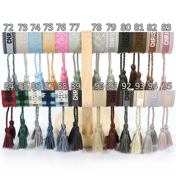 

fashion women's luxury bracelets brand bangle d designer jewelry female embroidery woven bracelet bohemian creative tassel men's g, Black