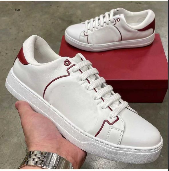 

summer luxury gancini sneakers shoes men white black leather trainers rubber sole wholesale casual outdoor sports comfort skateboard walking