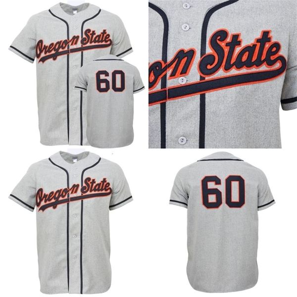 

college wear mitness osu oregon state beavers 1960 road baseballjersey 100% stitched embroidery vintage baseball jerseys custom any name any, Black