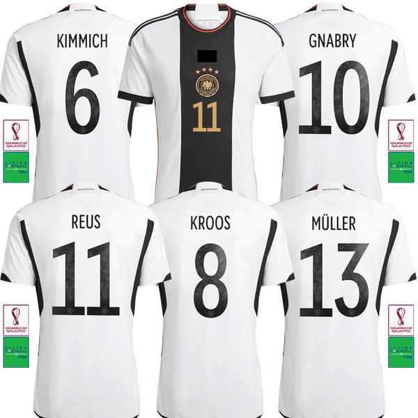 

2022 soccer jerseys germanys german werner muller gnabry kimmich reus home shirt national team football jersi 22-23 fans jersey size s-4xl, Black;yellow