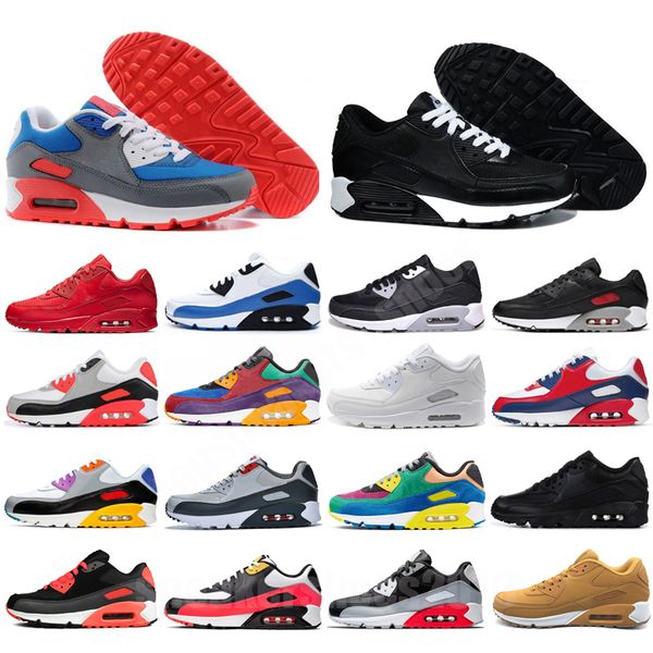 

90 running shoes 90s triple black white leather mesh supernova dust grey malt camo valentines day women mens trainers outdoor sports sneaker