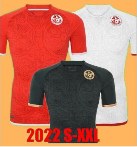 

2022 tunisia soccer jerseys national team mens msakni hannibal 22 23 maaloul sliti khenissi home away third football shirts short sleeve ald, Black;yellow