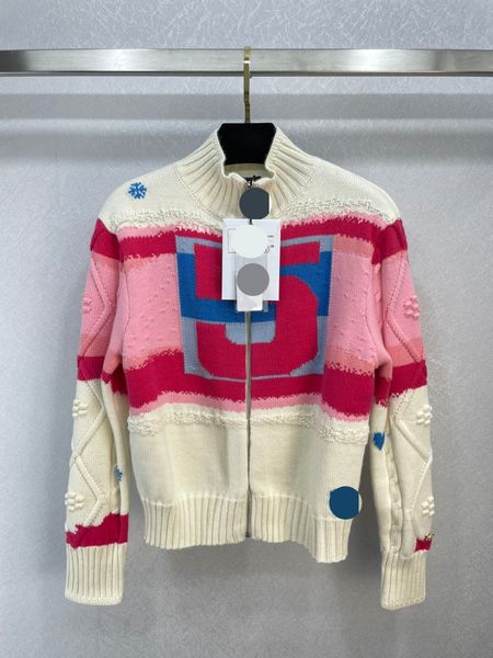 

1099 2022 milan autumn sweater sweater crew neck long sleeve cardigan white striped fashion womens clothes weilan, White;black
