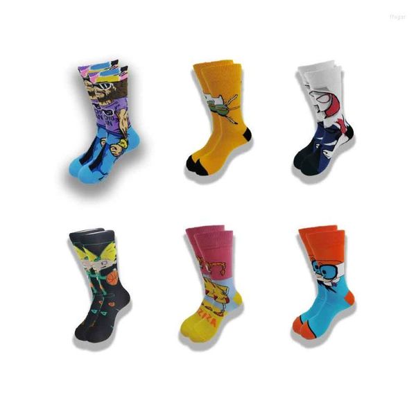 

socks men's and women's high-quality movie story characters wear tube skateboard comfortable soft in spring qutumnsocks, Pink;yellow