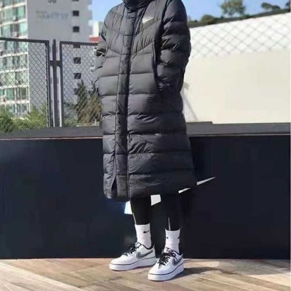 

men parka designer long down jacket women downs cotton thermal jackets winter couple casual loose cardigan sports coat 4xl 5xl, Black