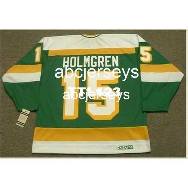 

#15 paul holmgren minnesota north stars 1984 ccm vintage home hockey jersey stitch any name number, Black