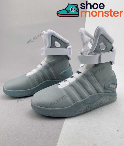 

2022 sneakers men boots marty mcfly's back to the future dark gray/black mag glow led basketball shoes size eur39-46
