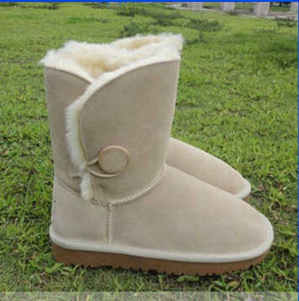 

brand designer boots off season clearance spring winter package mail 5803 suede snow cow tendon sole mid sleeve women's sand color, Black