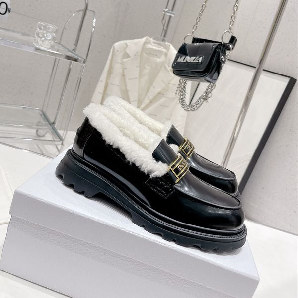 

explosion women's shoe mew arrival thick sole lefu shoes contrast small leather shoes luxury designer hardware buckle platform fashion, Black