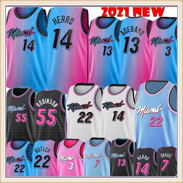 

college wearswhite tyler 14 herro bam 13 adebayo jersey jimmy 22 butler dwyane 3 wade jerseys duncan 55 robinson basketball, Black