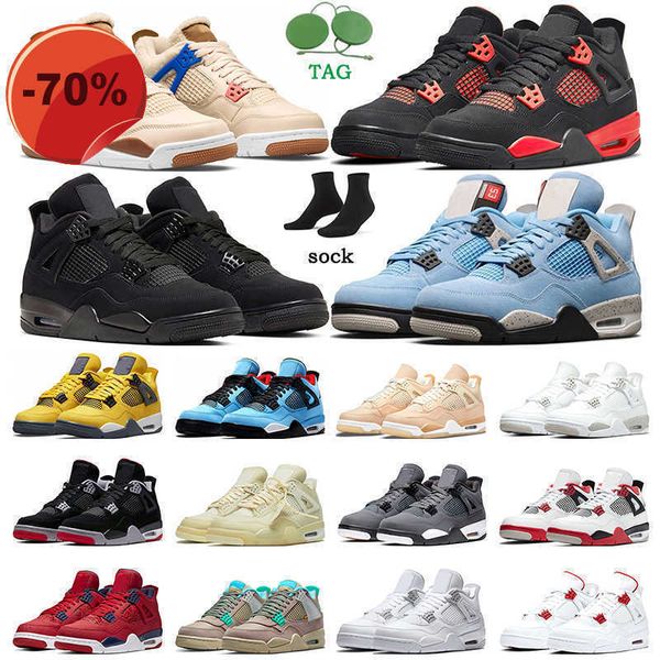 

4s men basketball shoes 4 red thunder lightning university blue black cat white oreo sail shimmer pure money starfish trainers sports