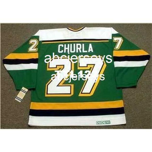 

mens #27 shane churla minnesota north stars 1989 ccm vintage retro hockey jersey stitch any name number, Black