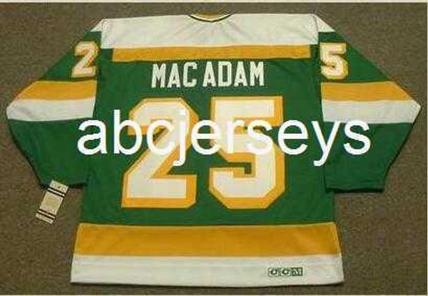 

men vintage #25 al macadam minnesota north stars 1979 ccm hockey jersey custom any name number, Black