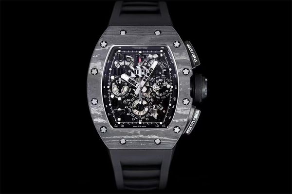 

zf montre de luxe 011 men watches 7750 movement watches rubber band luminous function folding buckle sapphire glass 12, Slivery;brown