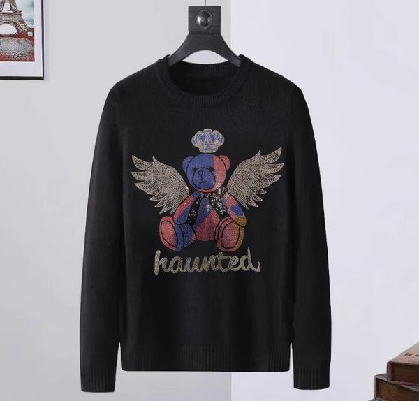 

rhinestone brand sweaters men's gifts 2023 new men's designer, White;black