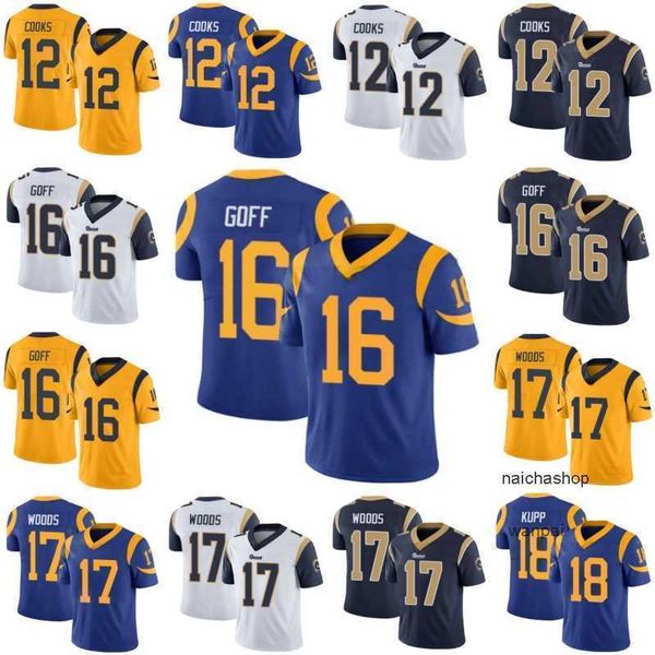 

jersey los''angeles''rams''men #12 brandin cooks 16 jared goff 17 robert woods 18 cooper kupp limited'&#0, Black