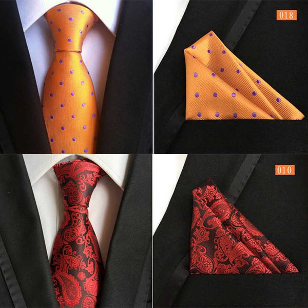 

bow ties ricnais new fashion 8cm handkerchief tie set bule red paisley striped silk necktie for men business weddiong formal neck ties l2210, Black;gray