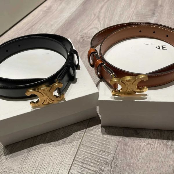 

new arc de triomphe 2.5cm versatile first layer cowhide belt ins pants coat set, Black;brown