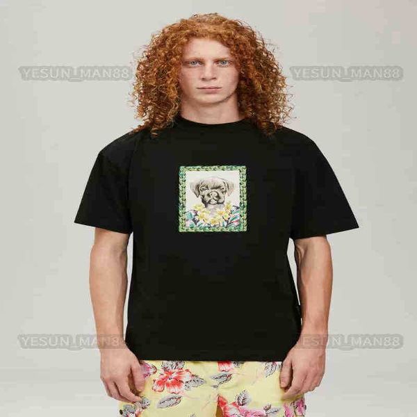 

designer luxury palms classic frame dog letter printed t shirt fashion angels mens and womens couples summer short sleeves pa tees, White;black