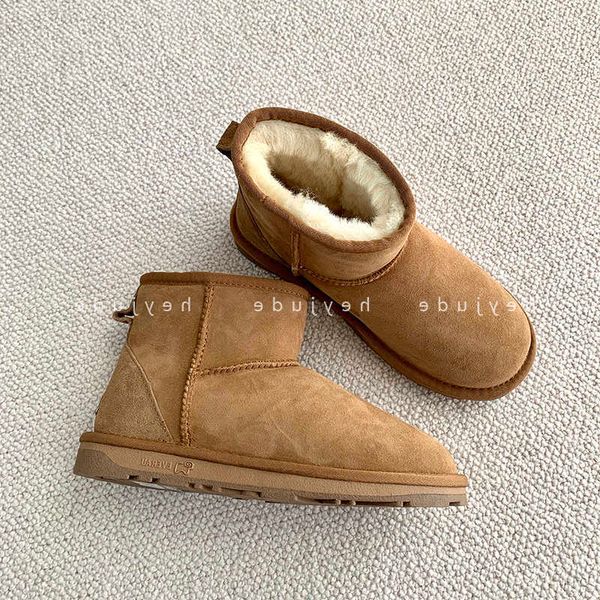 

brand designer boots men's women's australian ever sheep fur one thick warm classic basic short wool snow, Black