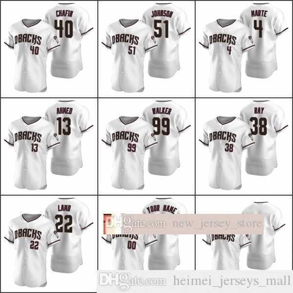 

2021 baseball jerseys men andrew chafin taijuan walker archie bradley randy johnson marte ray custom women youth kids white home jersey, Black