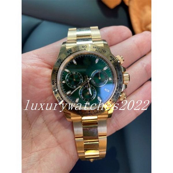

mens watch nf maker v5 version automatic mechanical green dial watches 40mm yellow gold stainless steel case life fashion wristwatches montr, Slivery;brown
