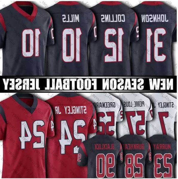 

football jerseys houston''texans''12 nico collins 31 dameon pierce 83 o.j. howard 36 jonathan owens 6 jeff driskel 85 ph, Black;red